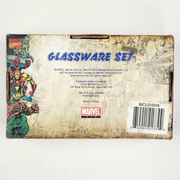 MARVEL Set of 4 2 Oz glasses: Hulk, Capt. AMERICA, Iron Man, 2010 - Picture 5 of 17